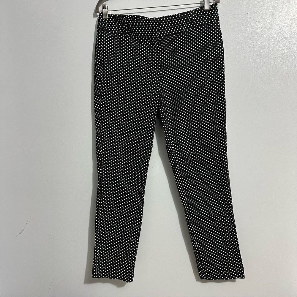 White House Black Market Women's Polka Dot Ankle Pants - Size 8 black/white